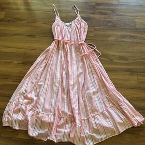 GAP Love Coral Stripe Maxi Dress M